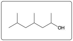 Chemical structure of 4,6-dimethylheptan-2-ol with hydroxyl group.