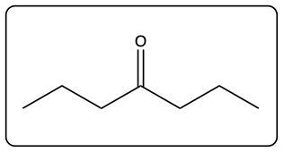 Line structure of a ketone compound for naming ketones in chapter 15 of the gob course.