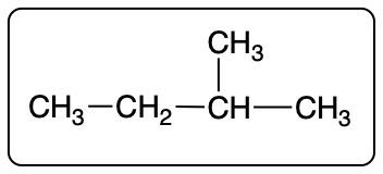 Structure of a hydrocarbon with a methyl group and no functional groups.