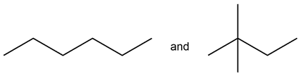 Two molecular structures for comparison in the topic of isomers in alkenes and alkynes.