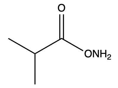 Proposed amide structure with a carbonyl and an amine group.