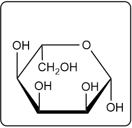 α-anomer of D-talose in pyranose form with hydroxyl groups shown.