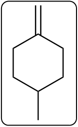 Chemical structure of a cyclohexane derivative, possibly another dehydration product.