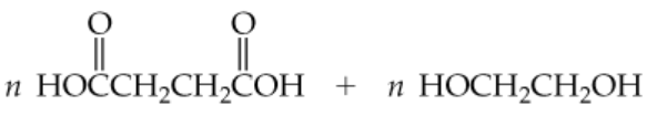 Chemical structures illustrating esterification reactions with repeating units of polymers formed from specific compounds.