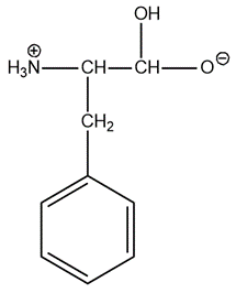 Structure of tyrosine with hydroxyl group attached to phenylalanine.