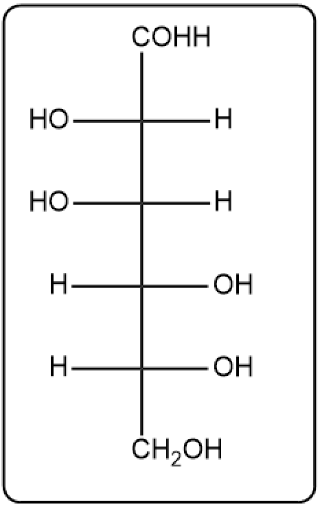 Fischer projection of D-mannose, illustrating its structure after oxidation.