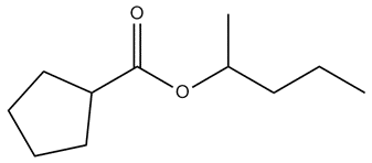 Line-angle formula of a different ester product from the reaction.