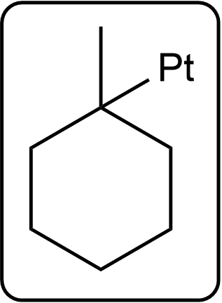 Product structure of the hydrogenation reaction with a platinum catalyst.