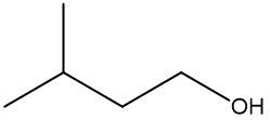 Skeletal formula of CH3CH(CH3)CH2CH2OH with a hydroxyl group.