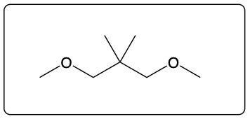 Chemical structure of 1,3-diethoxy-2,2-dimethylpropane.