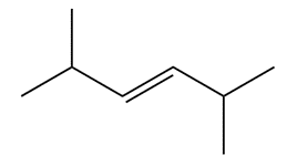 Chemical structure of a compound, illustrating potential cis-trans stereoisomers.