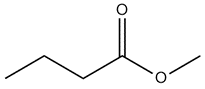 Structure of the ester formed from butyric acid and methyl alcohol.