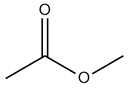 Structure of the ester formed from butyric acid and methyl alcohol.