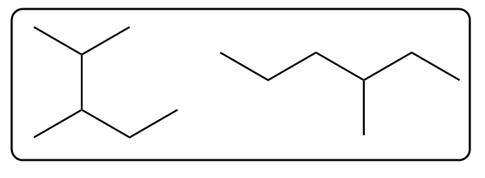 Structural representation of two organic compounds for isomer classification.