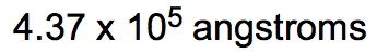 Calculation result: 4.37 x 10^5 angstroms for the radius of a nucleus.