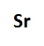 Text 'Sr' representing the element strontium.