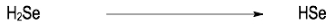 Chemical reaction showing HSe- converting to its conjugate acid H2Se.