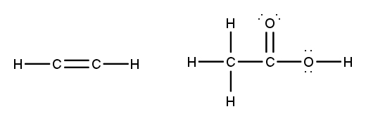 Two molecular structures with a triple bond and double bond, showing lone pairs.