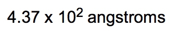 Calculation result: 4.37 x 10^2 angstroms for the radius of a nucleus.