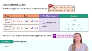 Sum & Difference of Cubes