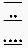 Mayan numerals with a bar, two dots, a bar, and four dots arranged vertically for conversion exercise.