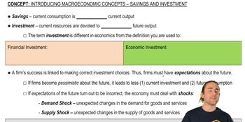 Savings and Investment