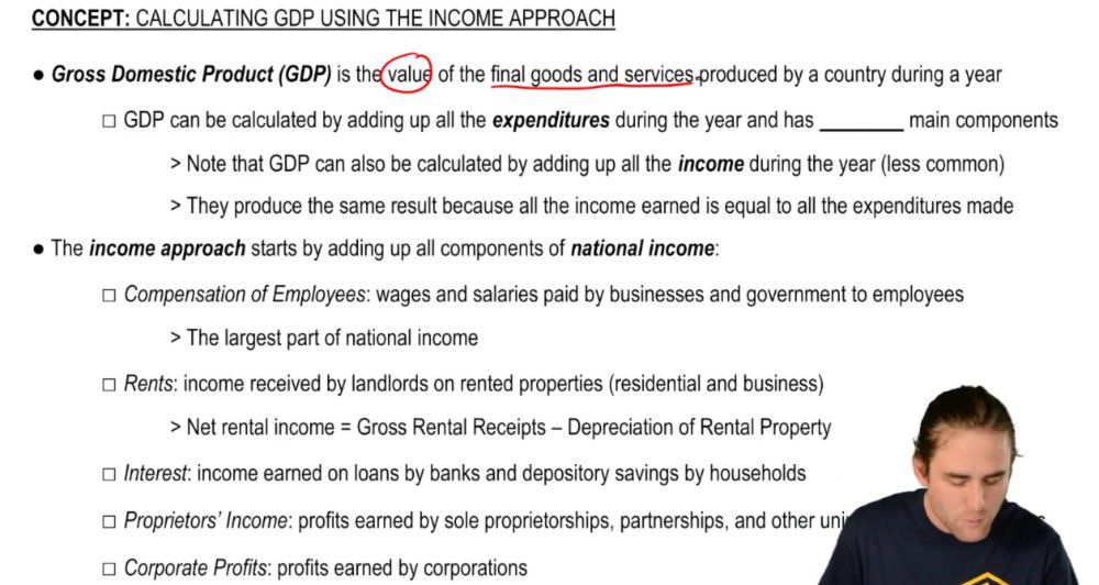 Calculating GDP Using the Income Approach