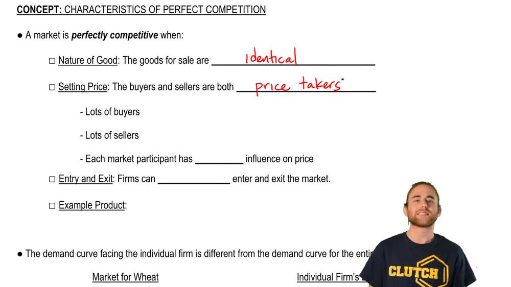 Characteristics of Perfect Competition