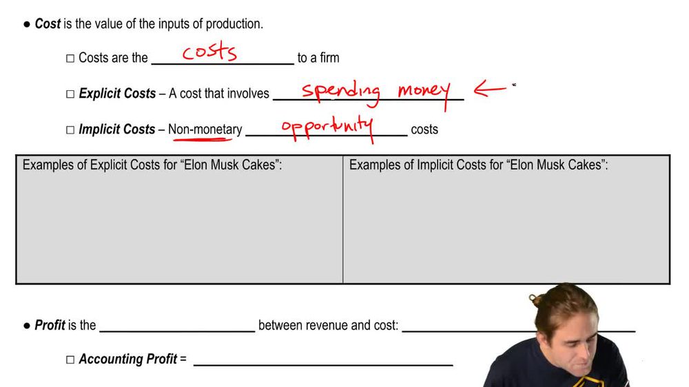 Explicit and Implicit Cost