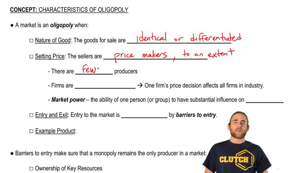 Characteristics of Oligopoly