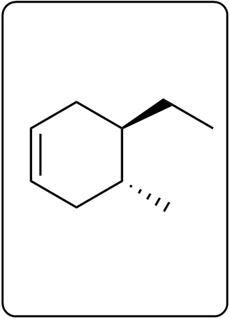 Another product structure from the Diels-Alder reaction with a hexagonal ring and substituents.