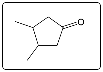 Chemical structure of a ketone resulting from oxidation of an alcohol.