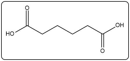 Product of cyclohexene oxidation with KMnO4, showing a diol structure.