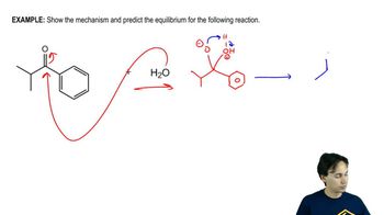 Show the mechanism, predict the equilibrium