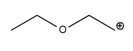 Chemical structure of an ether with a positive charge on one end.