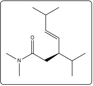 Product structure of the Eschenmoser-Claisen reaction with carbonyl group and double bond.