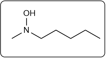 Chemical structure of a hydroxylated amine with an -OH group attached to the nitrogen, different orientation.