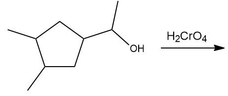 Chemical structure of an alcohol reacting with H2CrO4 in an oxidation reaction.