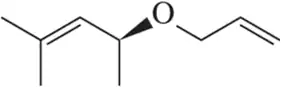 Structural representation of molecules with a highlighted allylic carbon and an oxygen atom.