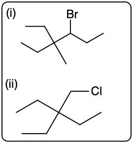 Visual comparison of two compounds featuring Br and Cl for SN2 reaction speed.