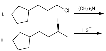 Flowchart illustrating SN1, SN2, E1, and E2 elimination reactions in organic chemistry.