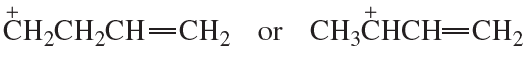 Comparison of two carbocation structures to determine which is more stable.