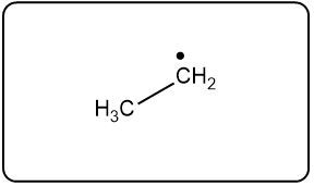 Fragment structure of a carbon chain with a radical and a positive charge.