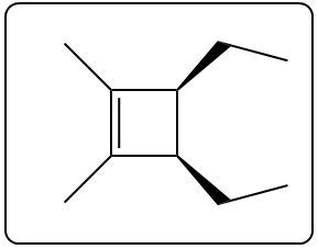 Final product structure of an electrocyclic reaction with distinct features.