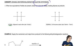 General features of double dehydrohalogenation.