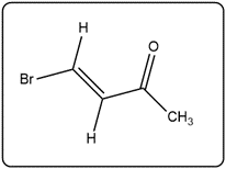 Chemical structure of an organic compound with Br and O, consistent with C4H5BrO.