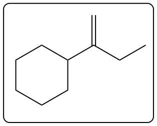 Chemical structure of an alkene with a cyclohexane ring and a double bond at a different position.