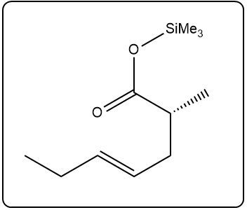 Intermediate structure with SiMe3 group in Claisen rearrangement.