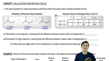 Explaining relative rates of halogenation.