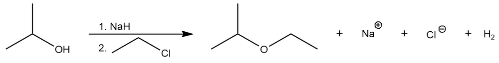 Reaction mechanism showing propan-2-olate and Cl- with NaH, illustrating Gibbs Free Energy concepts.